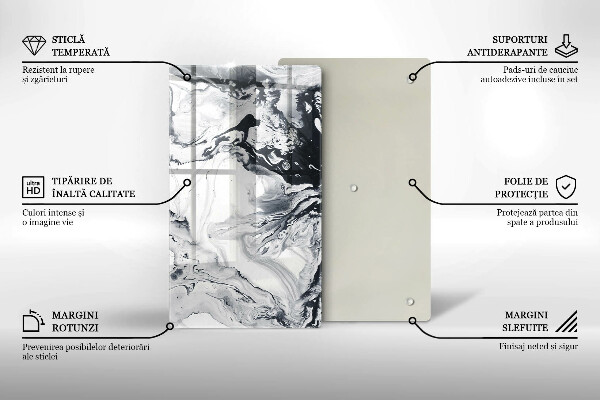 Planche à découper verre Abstraction d'encre