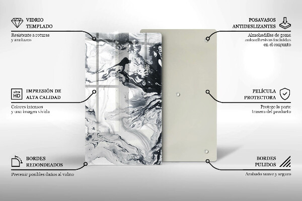 Planche à découper verre Abstraction d'encre