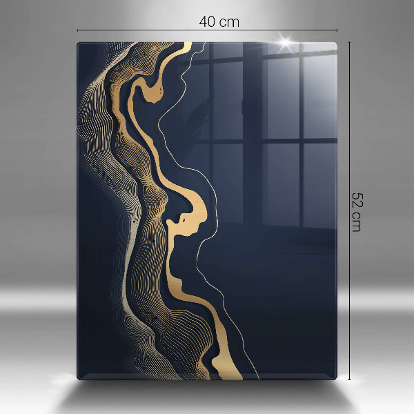 Planche à découper verre Lignes dorées abstraites