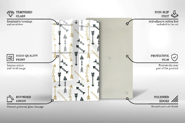 Planche à découper verre Modèle de flèches bohème