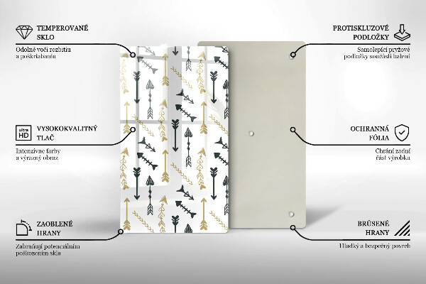 Planche à découper verre Modèle de flèches bohème