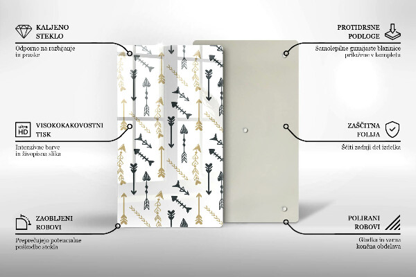 Planche à découper verre Modèle de flèches bohème