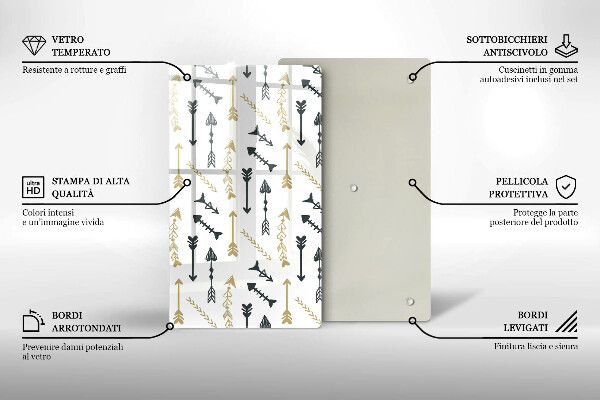 Planche à découper verre Modèle de flèches bohème