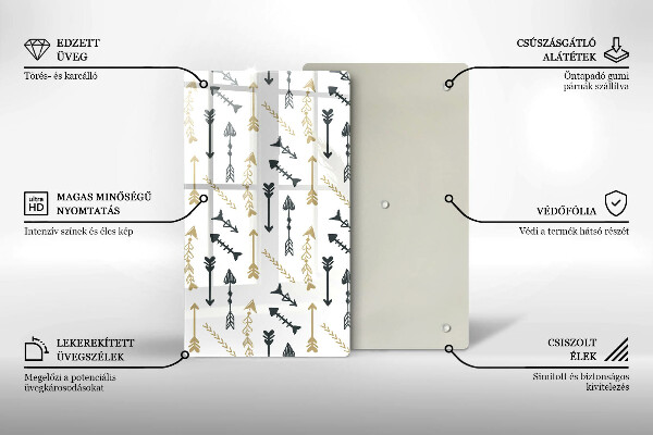 Planche à découper verre Modèle de flèches bohème