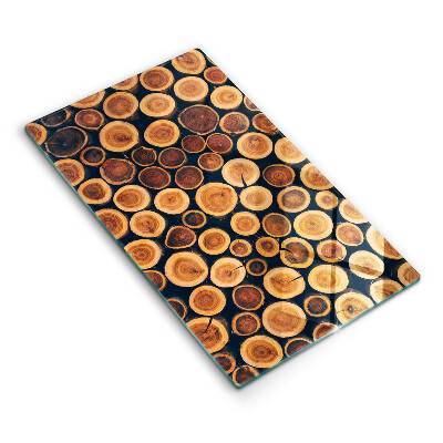 Planche à découper verre Des souches d'arbres en bois