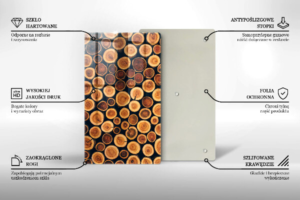 Planche à découper verre Des souches d'arbres en bois
