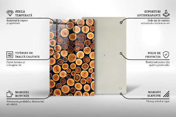 Planche à découper verre Des souches d'arbres en bois