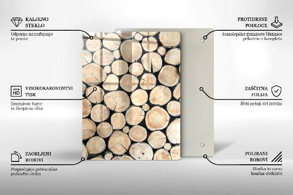 Planche à découper verre Des souches d'arbres en bois