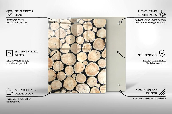 Planche à découper verre Des souches d'arbres en bois