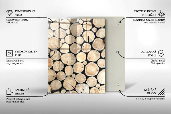 Planche à découper verre Des souches d'arbres en bois