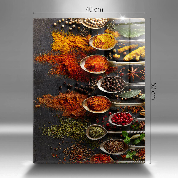 Planche à découper verre Cuillères aux épices