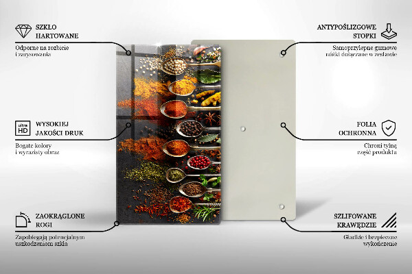 Planche à découper verre Cuillères aux épices