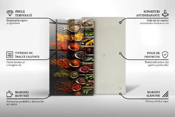 Planche à découper verre Cuillères aux épices