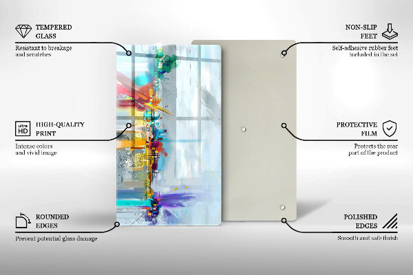 Planche à découper verre Abstraction peinte