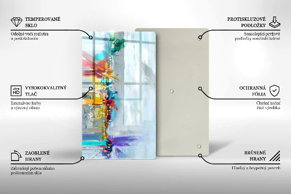 Planche à découper verre Abstraction peinte