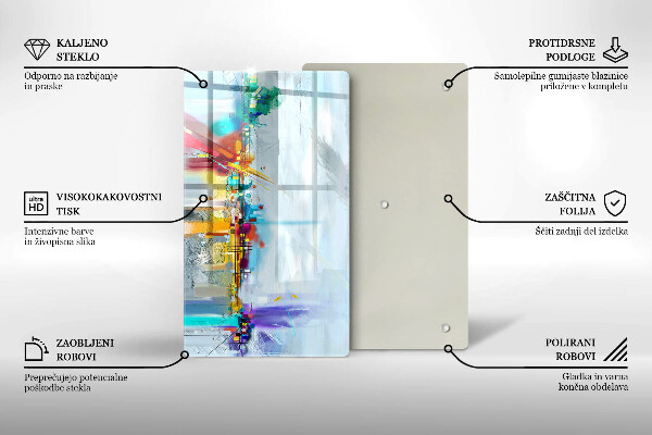 Planche à découper verre Abstraction peinte