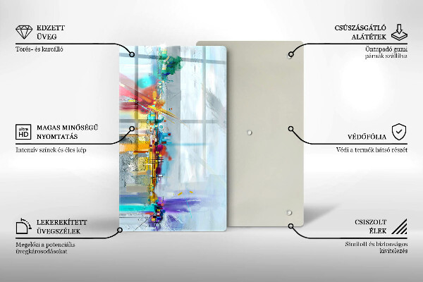 Planche à découper verre Abstraction peinte