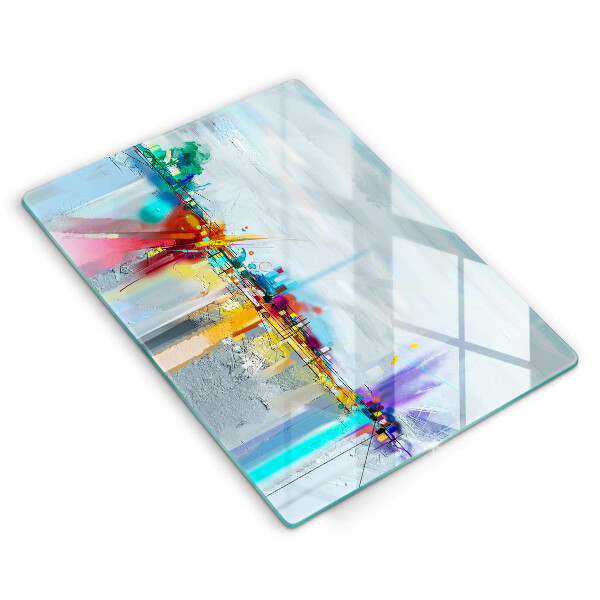 Planche à découper verre Abstraction peinte