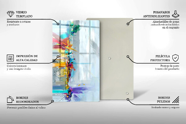 Planche à découper verre Abstraction peinte