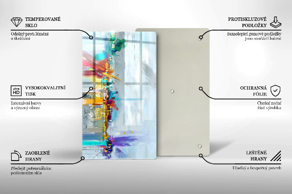 Planche à découper verre Abstraction peinte