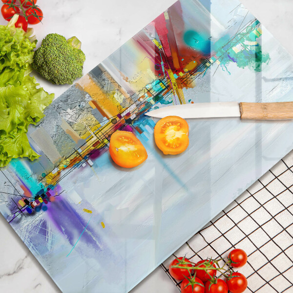 Planche à découper verre Abstraction peinte