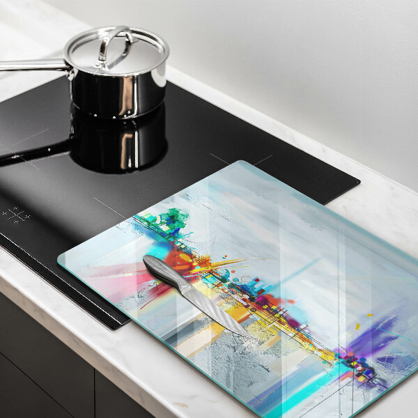 Planche à découper verre Abstraction peinte