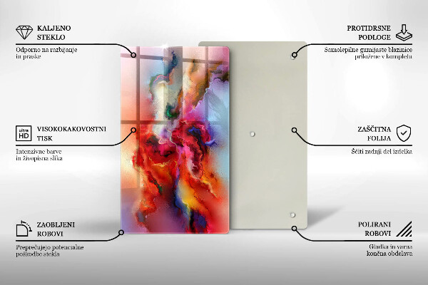 Planche à découper verre Abstraction enfumée