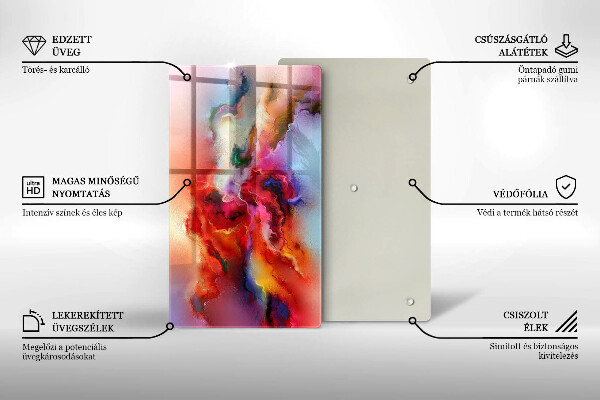 Planche à découper verre Abstraction enfumée