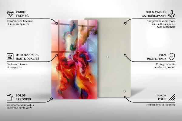 Planche à découper verre Abstraction enfumée