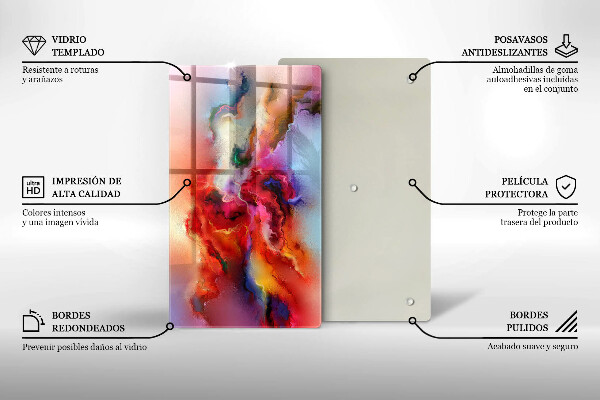 Planche à découper verre Abstraction enfumée