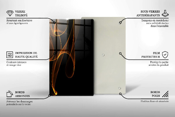 Planche à découper verre Lignes abstraites