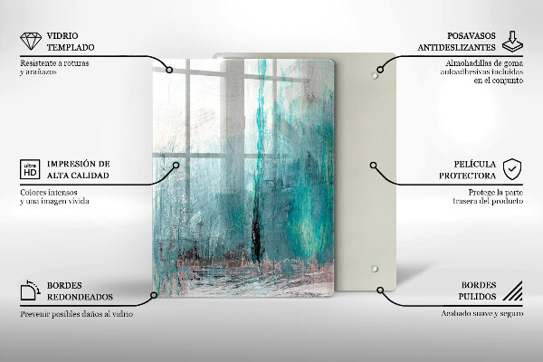 Protection pour plaque de cuisson Plumes de perroquet colorées