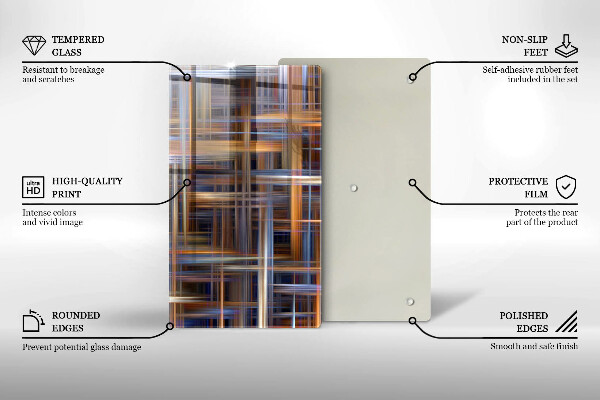 Protection pour plaque de cuisson Lignes de peinture abstraites