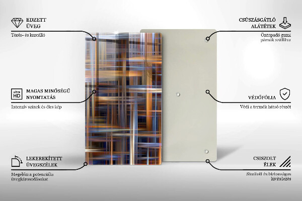 Protection pour plaque de cuisson Lignes de peinture abstraites
