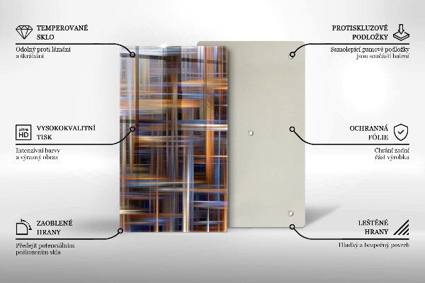 Protection pour plaque de cuisson Lignes de peinture abstraites
