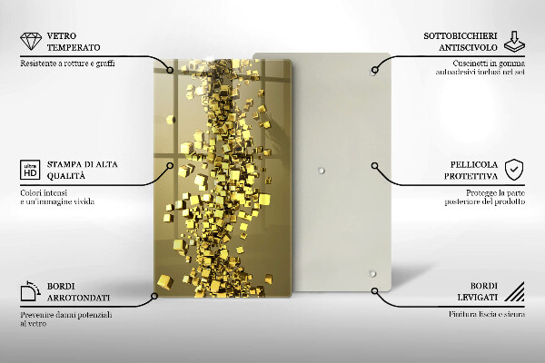 Planche à découper verre Géométrie 3D abstraite