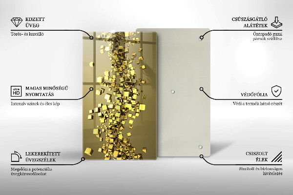 Planche à découper verre Géométrie 3D abstraite