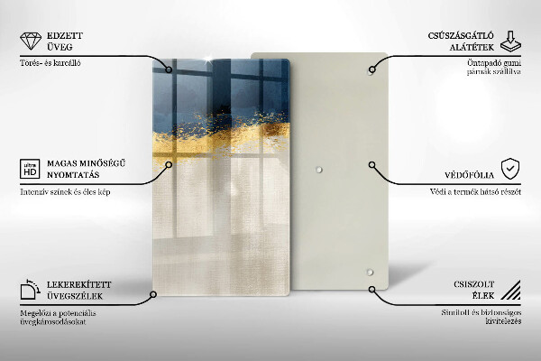 Planche à découper verre Abstraction de l'or