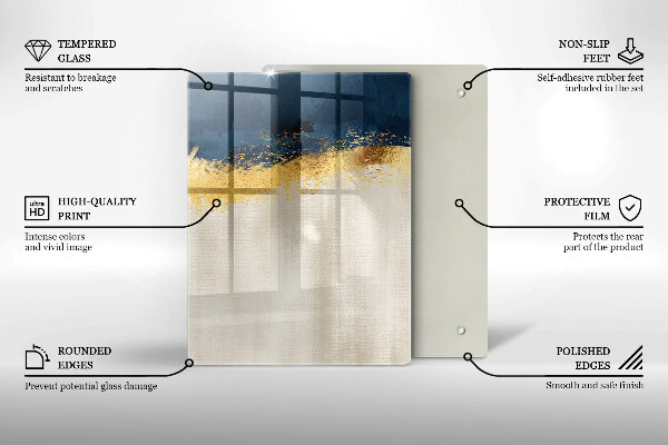 Planche à découper verre Abstraction de l'or