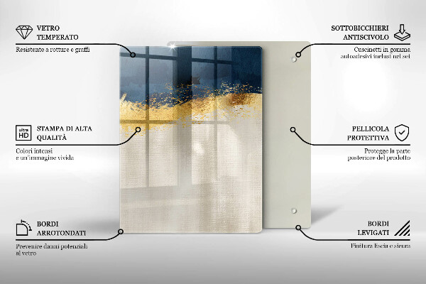 Planche à découper verre Abstraction de l'or