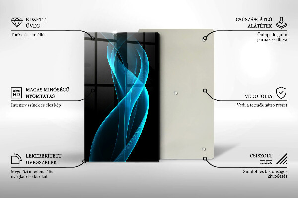 Protection pour plaque de cuisson Abstraction bleue