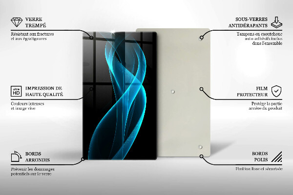 Protection pour plaque de cuisson Abstraction bleue