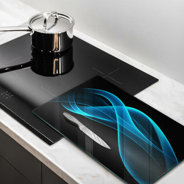 Protection pour plaque de cuisson Abstraction bleue