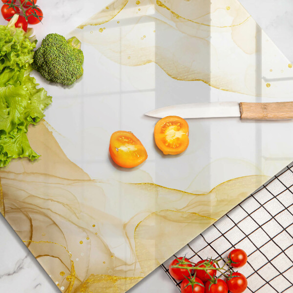 Planche à découper verre Abstraction dorée