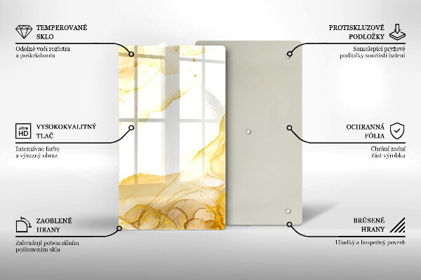 Planche à découper verre Abstraction dorée