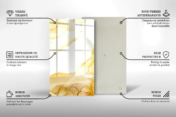 Planche à découper verre Abstraction dorée