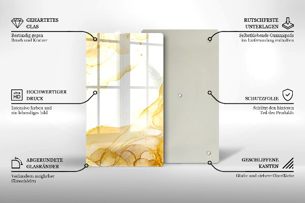 Planche à découper verre Abstraction dorée