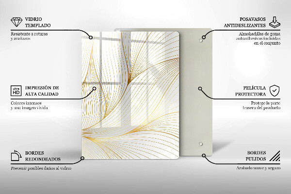 Planche à découper verre Carrés 3D abstraits