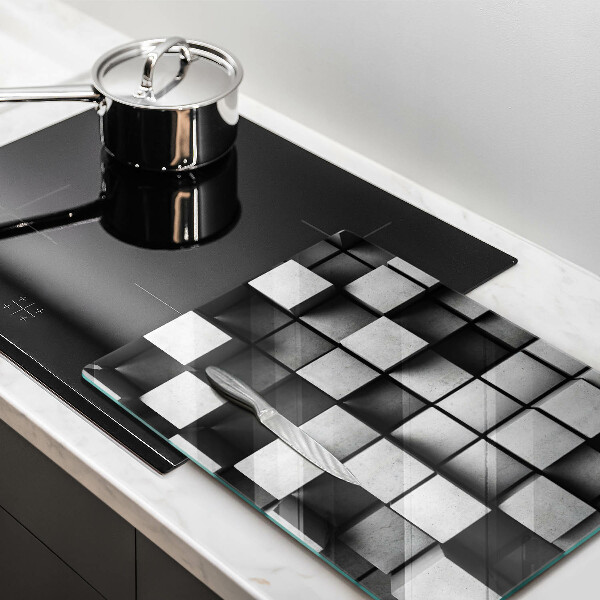 Planche à découper verre Carrés 3D abstraits