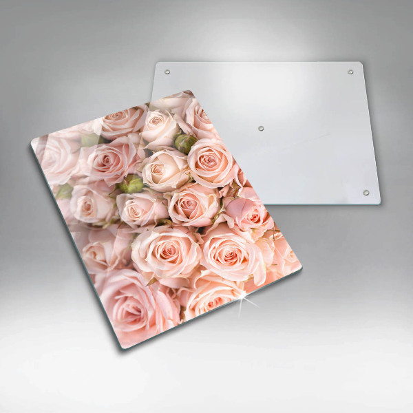 Planche à découper verre Bouquet de roses délicates